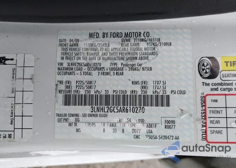 2010 Lincoln Mkz from USA, damaged, VIN 3LNHL2GC5AR610270
